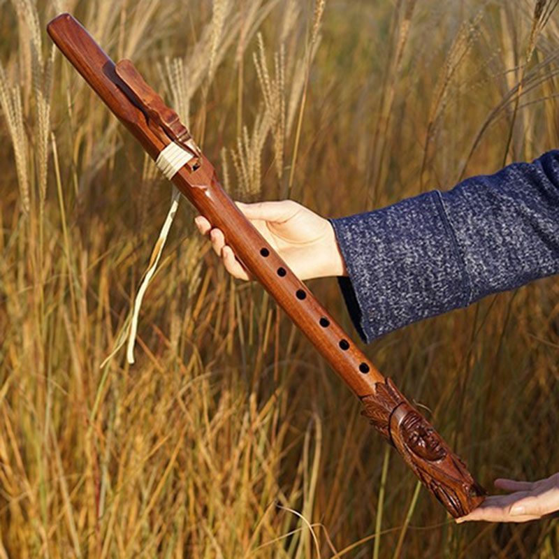 Musical Instrument Indian - Flûte indienne en bois 6 trous,