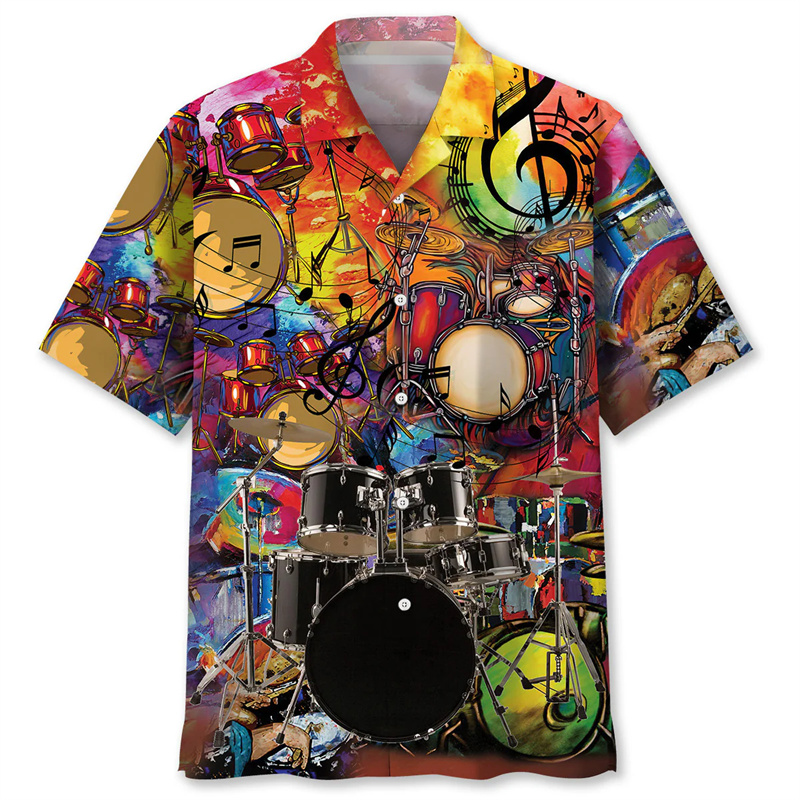 Chemise hawaïenne à motif de t - Musical Instrument Hawaiian avis et prix