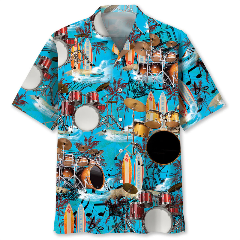 Chemise hawaïenne à motif de t - Musical Instrument Hawaiian avis et prix