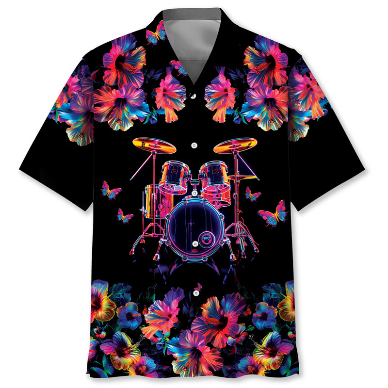 Chemise hawaïenne à motif de t - Musical Instrument Hawaiian avis et prix