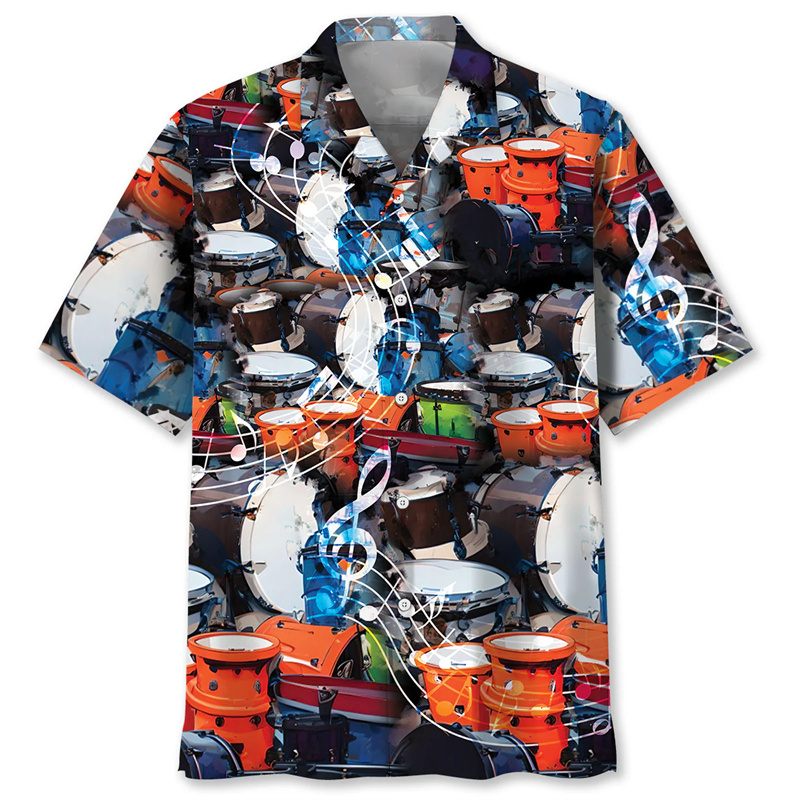 Chemise hawaïenne à motif de t - Musical Instrument Hawaiian avis et prix
