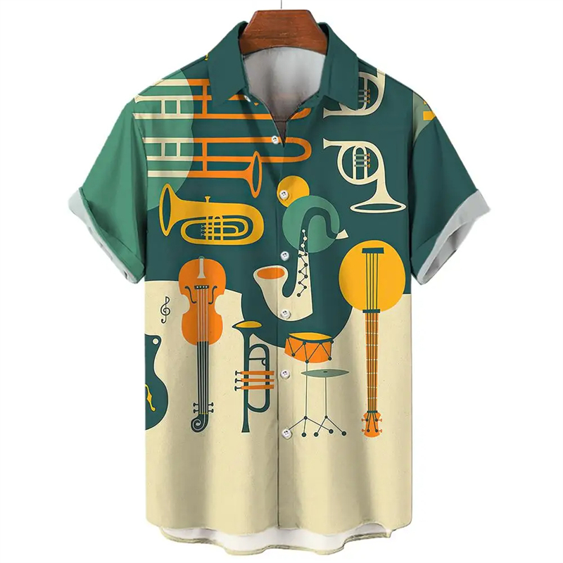 Chemise hawaïenne à motifs mus - Musical Instrument Hawaiian avis et prix