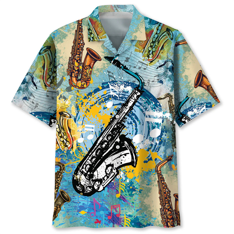 Saxophone chemise hawaïenne tr - Musical Instrument Hawaiian avis et prix