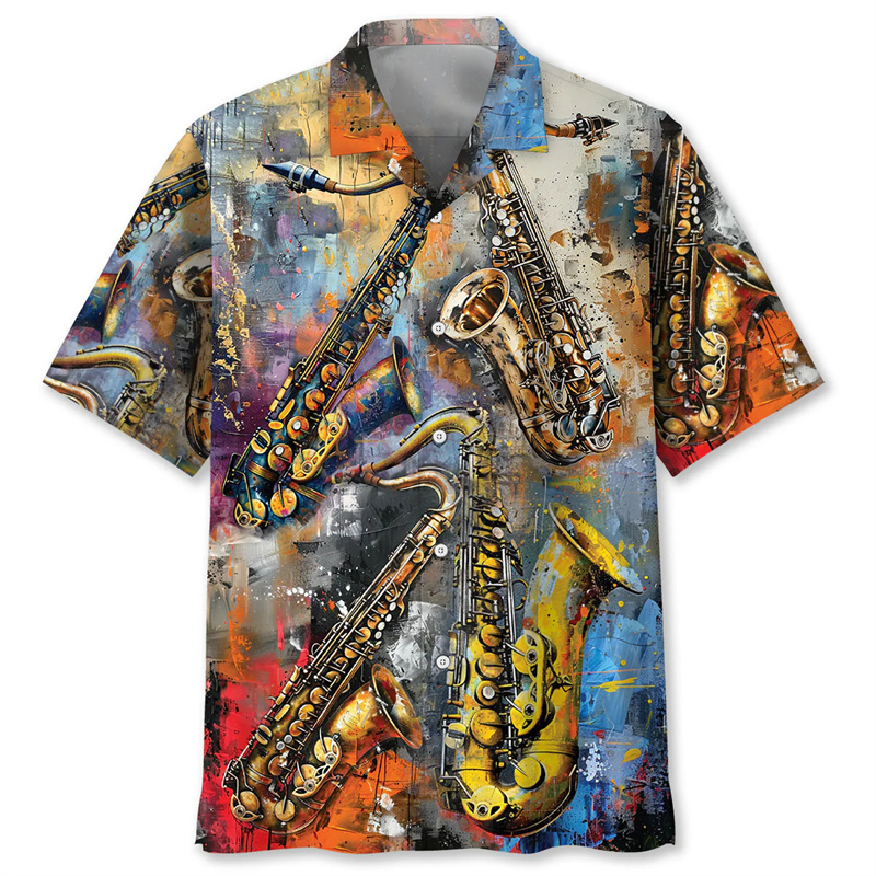 Saxophone chemise hawaïenne tr - Musical Instrument Hawaiian avis et prix
